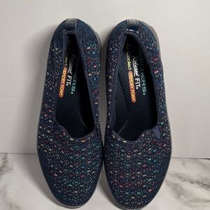 Skechers Reggae Fest Wicker Navy Slip-On Shoes - Used